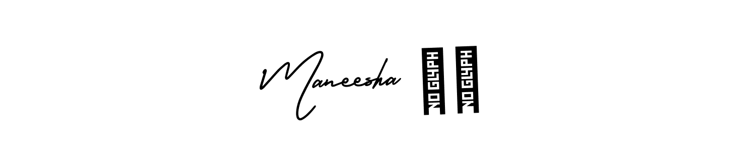 Also You can easily find your signature by using the search form. We will create Maneesha ❤️ name handwritten signature images for you free of cost using AmerikaSignatureDemo-Regular sign style. Maneesha ❤️ signature style 3 images and pictures png