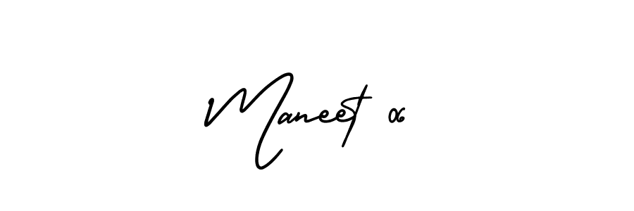 The best way (AmerikaSignatureDemo-Regular) to make a short signature is to pick only two or three words in your name. The name Maneet 06 include a total of six letters. For converting this name. Maneet 06 signature style 3 images and pictures png