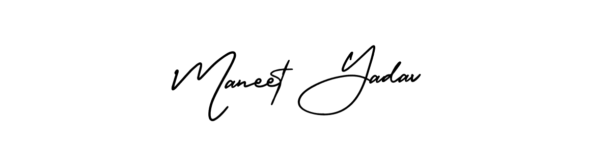 It looks lik you need a new signature style for name Maneet Yadav. Design unique handwritten (AmerikaSignatureDemo-Regular) signature with our free signature maker in just a few clicks. Maneet Yadav signature style 3 images and pictures png