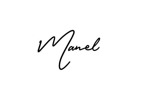 How to make Manel signature? AmerikaSignatureDemo-Regular is a professional autograph style. Create handwritten signature for Manel name. Manel signature style 3 images and pictures png