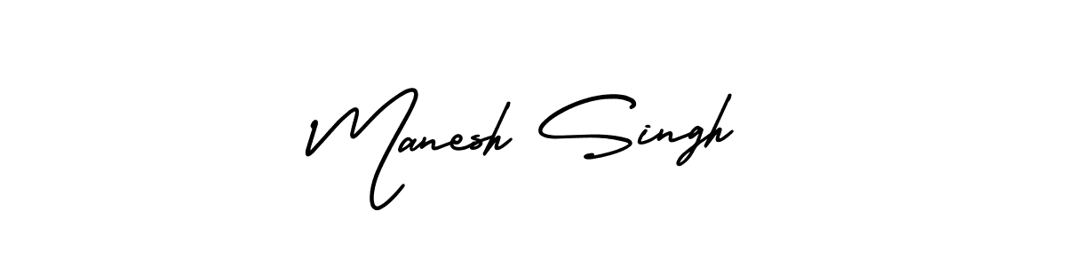 Make a beautiful signature design for name Manesh Singh. With this signature (AmerikaSignatureDemo-Regular) style, you can create a handwritten signature for free. Manesh Singh signature style 3 images and pictures png