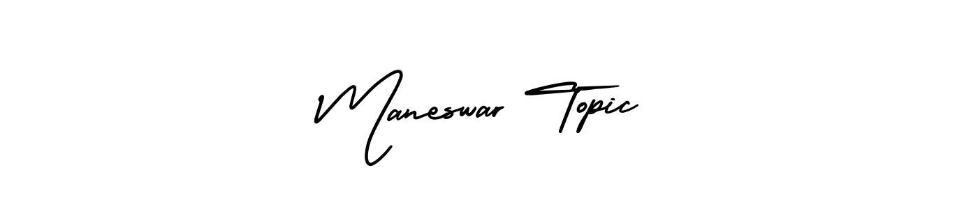 Design your own signature with our free online signature maker. With this signature software, you can create a handwritten (AmerikaSignatureDemo-Regular) signature for name Maneswar Topic. Maneswar Topic signature style 3 images and pictures png