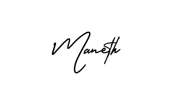 How to make Maneth signature? AmerikaSignatureDemo-Regular is a professional autograph style. Create handwritten signature for Maneth name. Maneth signature style 3 images and pictures png