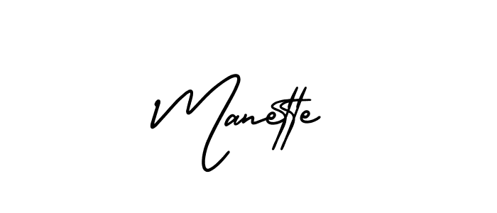 Design your own signature with our free online signature maker. With this signature software, you can create a handwritten (AmerikaSignatureDemo-Regular) signature for name Manette. Manette signature style 3 images and pictures png