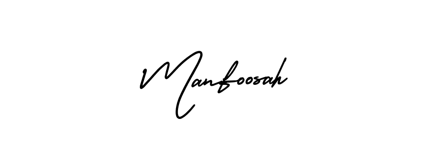 How to make Manfoosah signature? AmerikaSignatureDemo-Regular is a professional autograph style. Create handwritten signature for Manfoosah name. Manfoosah signature style 3 images and pictures png