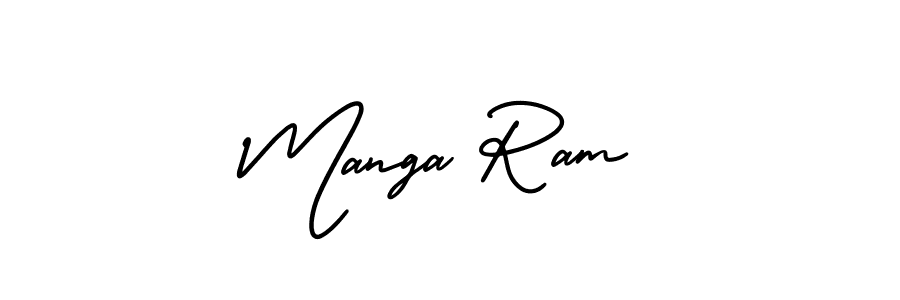 The best way (AmerikaSignatureDemo-Regular) to make a short signature is to pick only two or three words in your name. The name Manga Ram include a total of six letters. For converting this name. Manga Ram signature style 3 images and pictures png