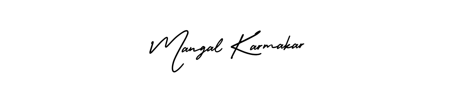 Create a beautiful signature design for name Mangal Karmakar. With this signature (AmerikaSignatureDemo-Regular) fonts, you can make a handwritten signature for free. Mangal Karmakar signature style 3 images and pictures png