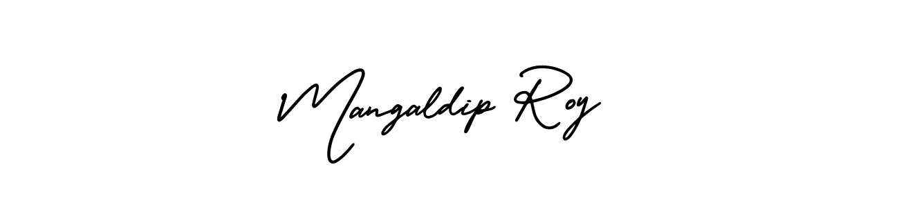 How to make Mangaldip Roy signature? AmerikaSignatureDemo-Regular is a professional autograph style. Create handwritten signature for Mangaldip Roy name. Mangaldip Roy signature style 3 images and pictures png