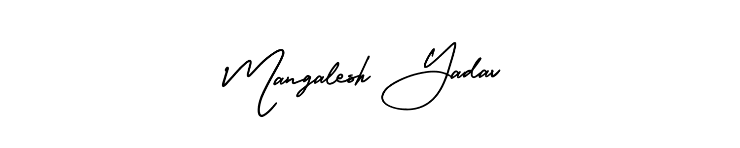 Make a short Mangalesh Yadav signature style. Manage your documents anywhere anytime using AmerikaSignatureDemo-Regular. Create and add eSignatures, submit forms, share and send files easily. Mangalesh Yadav signature style 3 images and pictures png