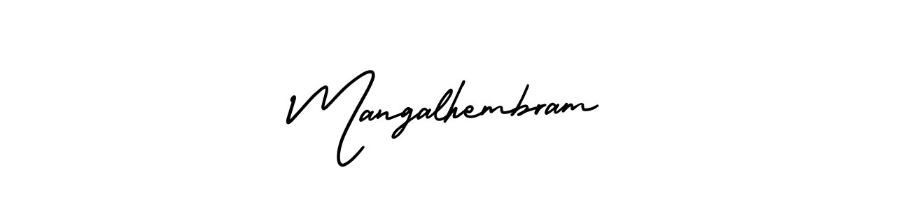 Design your own signature with our free online signature maker. With this signature software, you can create a handwritten (AmerikaSignatureDemo-Regular) signature for name Mangalhembram. Mangalhembram signature style 3 images and pictures png