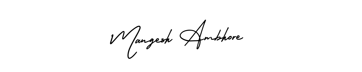 This is the best signature style for the Mangesh Ambhore name. Also you like these signature font (AmerikaSignatureDemo-Regular). Mix name signature. Mangesh Ambhore signature style 3 images and pictures png