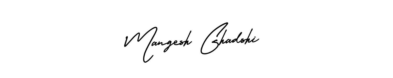 Similarly AmerikaSignatureDemo-Regular is the best handwritten signature design. Signature creator online .You can use it as an online autograph creator for name Mangesh Ghadshi. Mangesh Ghadshi signature style 3 images and pictures png