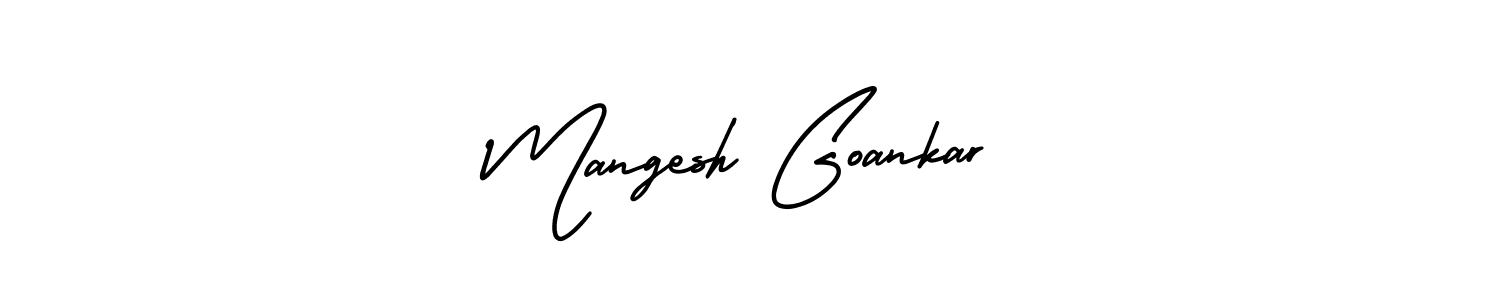 How to make Mangesh Goankar name signature. Use AmerikaSignatureDemo-Regular style for creating short signs online. This is the latest handwritten sign. Mangesh Goankar signature style 3 images and pictures png