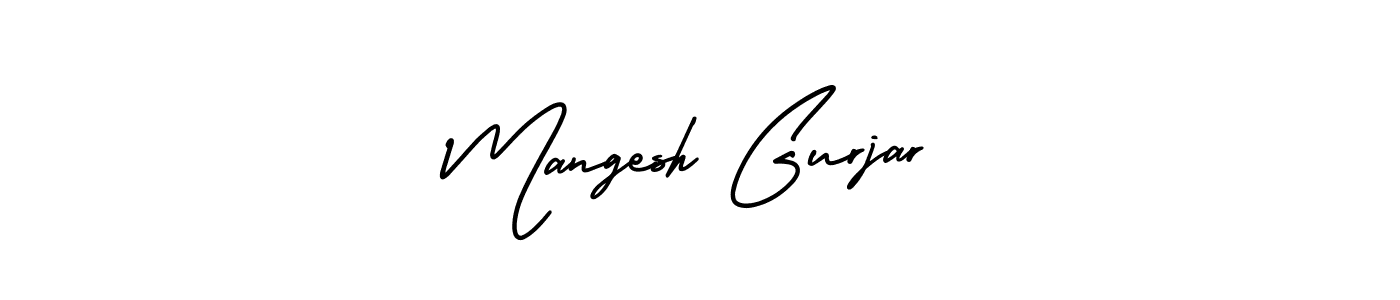 How to make Mangesh Gurjar name signature. Use AmerikaSignatureDemo-Regular style for creating short signs online. This is the latest handwritten sign. Mangesh Gurjar signature style 3 images and pictures png