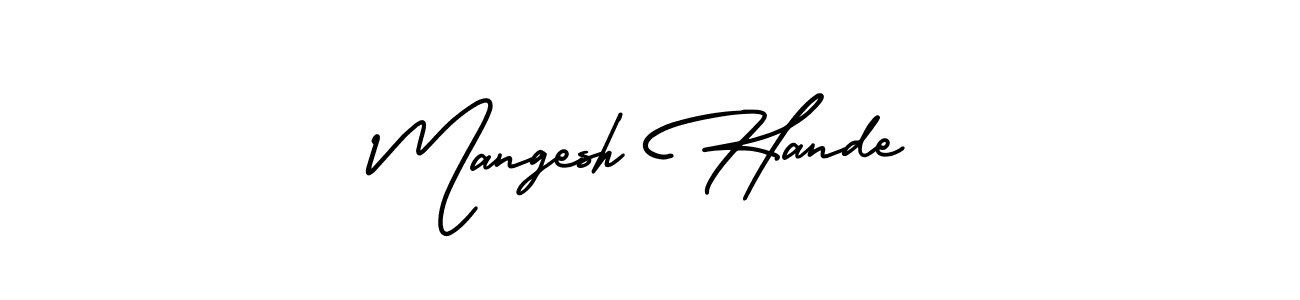 Use a signature maker to create a handwritten signature online. With this signature software, you can design (AmerikaSignatureDemo-Regular) your own signature for name Mangesh Hande. Mangesh Hande signature style 3 images and pictures png