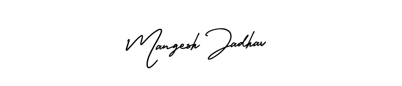 Make a beautiful signature design for name Mangesh Jadhav. With this signature (AmerikaSignatureDemo-Regular) style, you can create a handwritten signature for free. Mangesh Jadhav signature style 3 images and pictures png