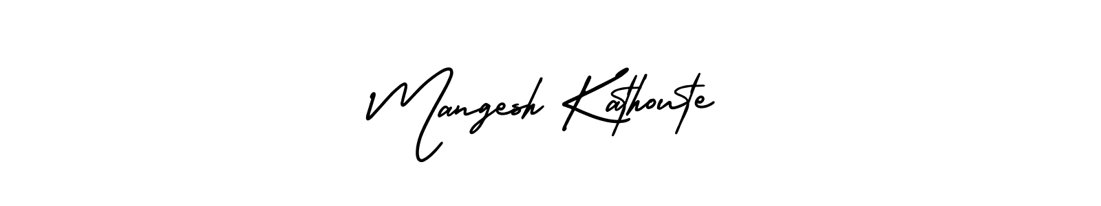 This is the best signature style for the Mangesh Kathoute name. Also you like these signature font (AmerikaSignatureDemo-Regular). Mix name signature. Mangesh Kathoute signature style 3 images and pictures png