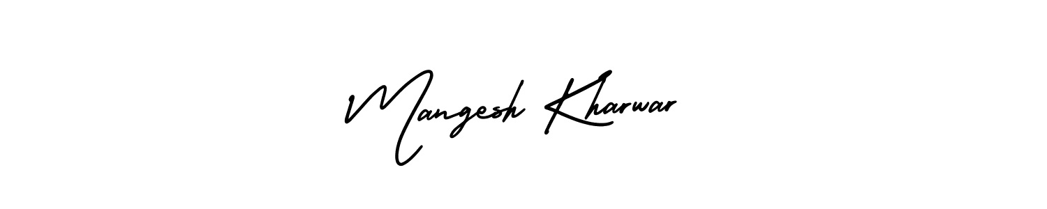 Create a beautiful signature design for name Mangesh Kharwar. With this signature (AmerikaSignatureDemo-Regular) fonts, you can make a handwritten signature for free. Mangesh Kharwar signature style 3 images and pictures png