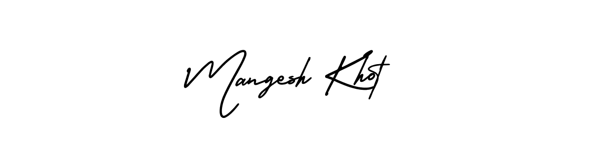 Mangesh Khot stylish signature style. Best Handwritten Sign (AmerikaSignatureDemo-Regular) for my name. Handwritten Signature Collection Ideas for my name Mangesh Khot. Mangesh Khot signature style 3 images and pictures png