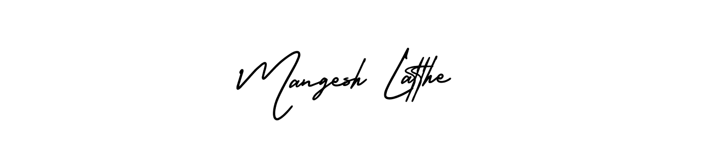 This is the best signature style for the Mangesh Latthe name. Also you like these signature font (AmerikaSignatureDemo-Regular). Mix name signature. Mangesh Latthe signature style 3 images and pictures png