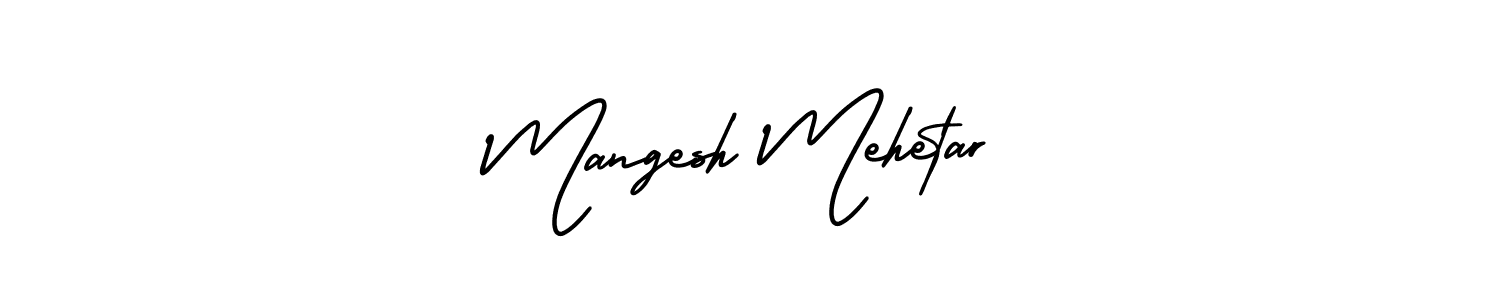 Mangesh Mehetar stylish signature style. Best Handwritten Sign (AmerikaSignatureDemo-Regular) for my name. Handwritten Signature Collection Ideas for my name Mangesh Mehetar. Mangesh Mehetar signature style 3 images and pictures png
