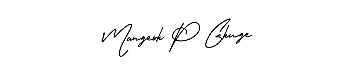 The best way (AmerikaSignatureDemo-Regular) to make a short signature is to pick only two or three words in your name. The name Mangesh P Ghuge include a total of six letters. For converting this name. Mangesh P Ghuge signature style 3 images and pictures png