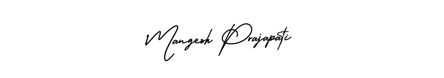 This is the best signature style for the Mangesh Prajapati name. Also you like these signature font (AmerikaSignatureDemo-Regular). Mix name signature. Mangesh Prajapati signature style 3 images and pictures png