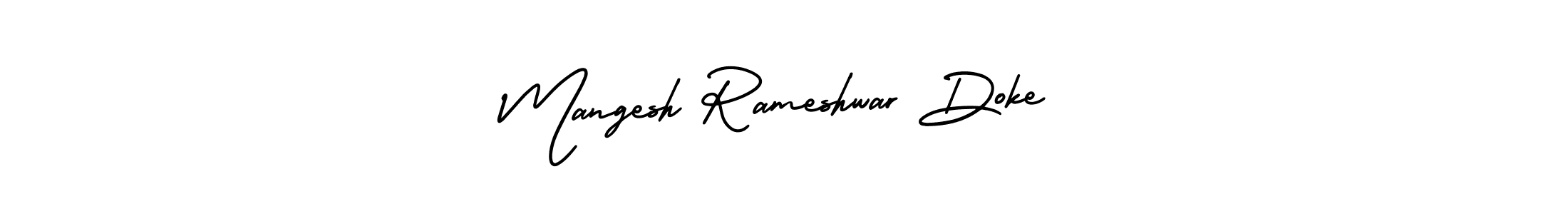 It looks lik you need a new signature style for name Mangesh Rameshwar Doke. Design unique handwritten (AmerikaSignatureDemo-Regular) signature with our free signature maker in just a few clicks. Mangesh Rameshwar Doke signature style 3 images and pictures png