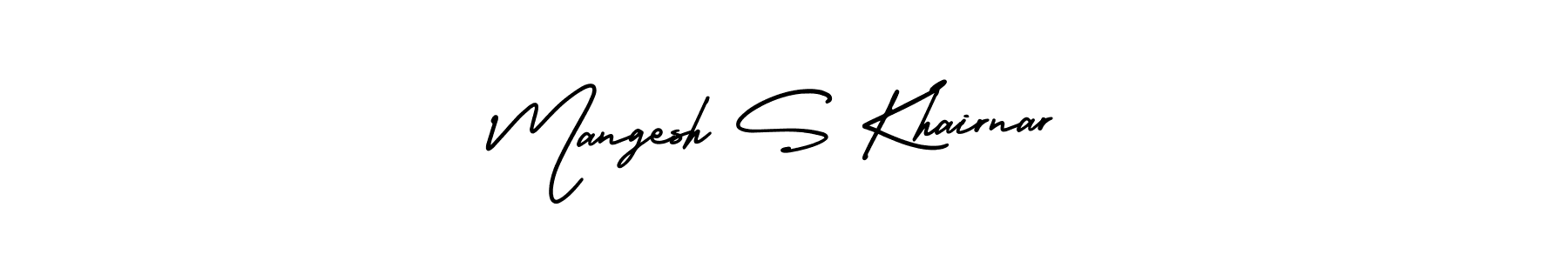 Also You can easily find your signature by using the search form. We will create Mangesh S Khairnar name handwritten signature images for you free of cost using AmerikaSignatureDemo-Regular sign style. Mangesh S Khairnar signature style 3 images and pictures png
