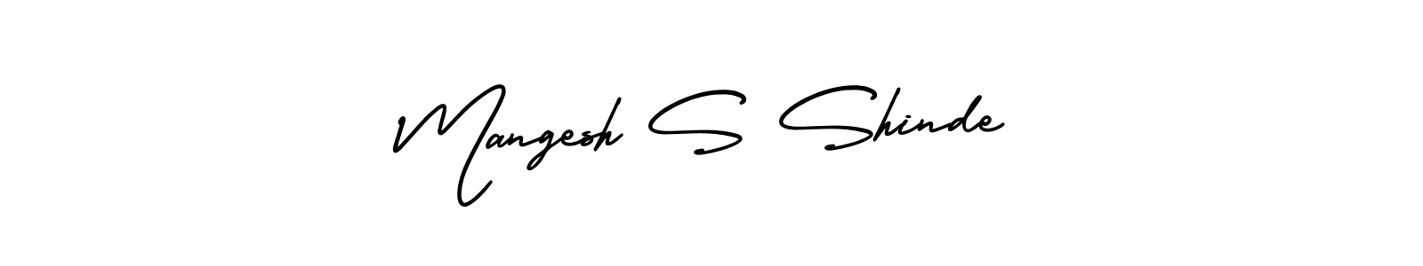 You should practise on your own different ways (AmerikaSignatureDemo-Regular) to write your name (Mangesh S Shinde) in signature. don't let someone else do it for you. Mangesh S Shinde signature style 3 images and pictures png