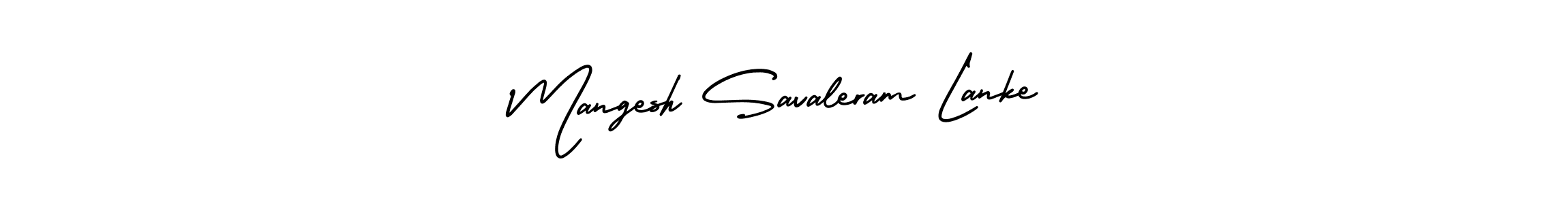 if you are searching for the best signature style for your name Mangesh Savaleram Lanke. so please give up your signature search. here we have designed multiple signature styles  using AmerikaSignatureDemo-Regular. Mangesh Savaleram Lanke signature style 3 images and pictures png