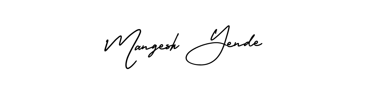 Make a short Mangesh Yende signature style. Manage your documents anywhere anytime using AmerikaSignatureDemo-Regular. Create and add eSignatures, submit forms, share and send files easily. Mangesh Yende signature style 3 images and pictures png