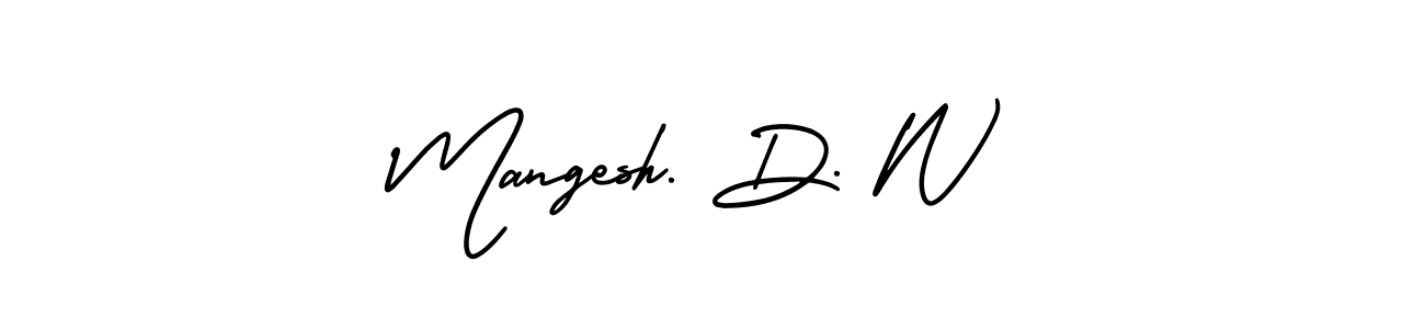 How to Draw Mangesh. D. W signature style? AmerikaSignatureDemo-Regular is a latest design signature styles for name Mangesh. D. W. Mangesh. D. W signature style 3 images and pictures png