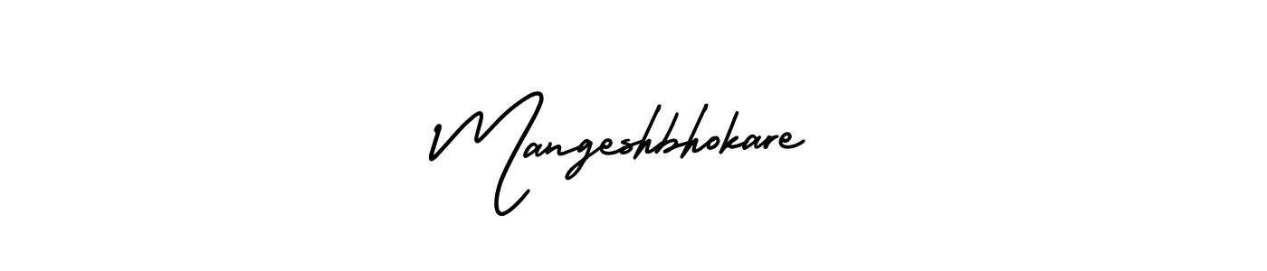 This is the best signature style for the Mangeshbhokare name. Also you like these signature font (AmerikaSignatureDemo-Regular). Mix name signature. Mangeshbhokare signature style 3 images and pictures png