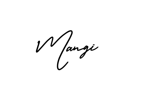 How to make Mangi name signature. Use AmerikaSignatureDemo-Regular style for creating short signs online. This is the latest handwritten sign. Mangi signature style 3 images and pictures png