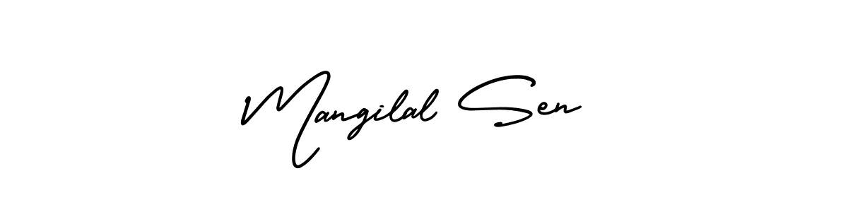 Create a beautiful signature design for name Mangilal Sen. With this signature (AmerikaSignatureDemo-Regular) fonts, you can make a handwritten signature for free. Mangilal Sen signature style 3 images and pictures png