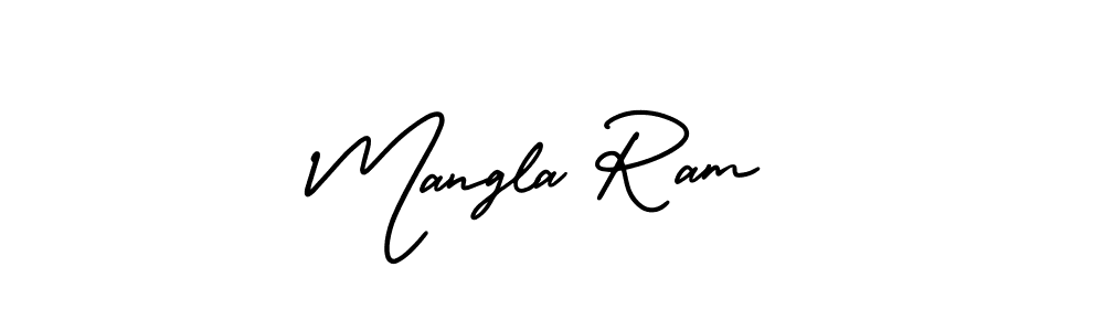 Use a signature maker to create a handwritten signature online. With this signature software, you can design (AmerikaSignatureDemo-Regular) your own signature for name Mangla Ram. Mangla Ram signature style 3 images and pictures png