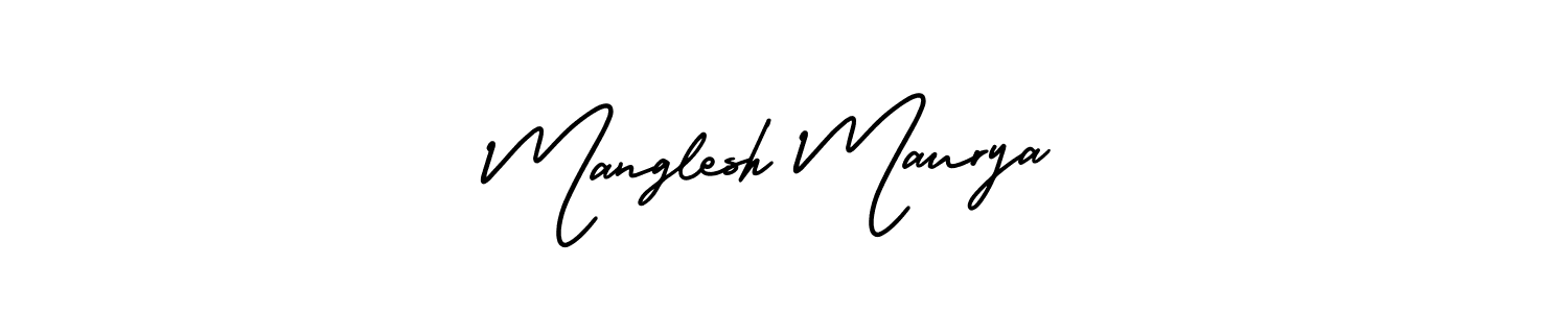 Manglesh Maurya stylish signature style. Best Handwritten Sign (AmerikaSignatureDemo-Regular) for my name. Handwritten Signature Collection Ideas for my name Manglesh Maurya. Manglesh Maurya signature style 3 images and pictures png