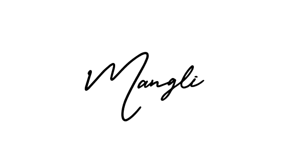It looks lik you need a new signature style for name Mangli. Design unique handwritten (AmerikaSignatureDemo-Regular) signature with our free signature maker in just a few clicks. Mangli signature style 3 images and pictures png