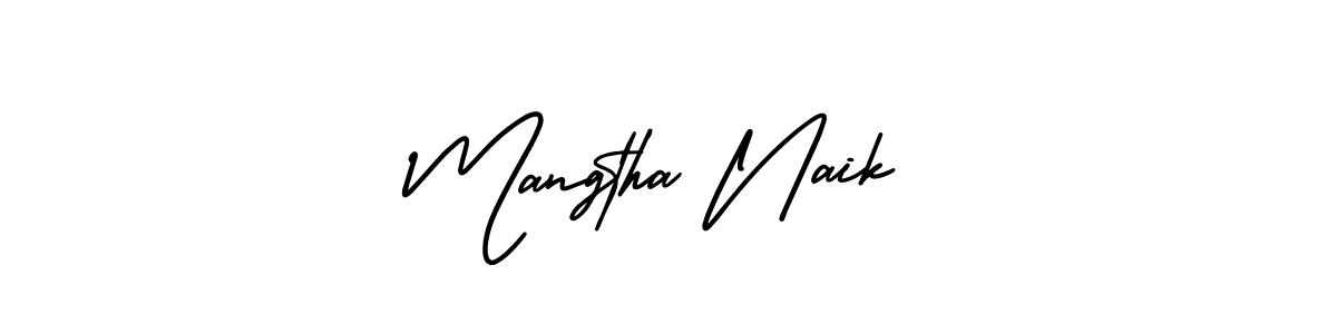 The best way (AmerikaSignatureDemo-Regular) to make a short signature is to pick only two or three words in your name. The name Mangtha Naik include a total of six letters. For converting this name. Mangtha Naik signature style 3 images and pictures png