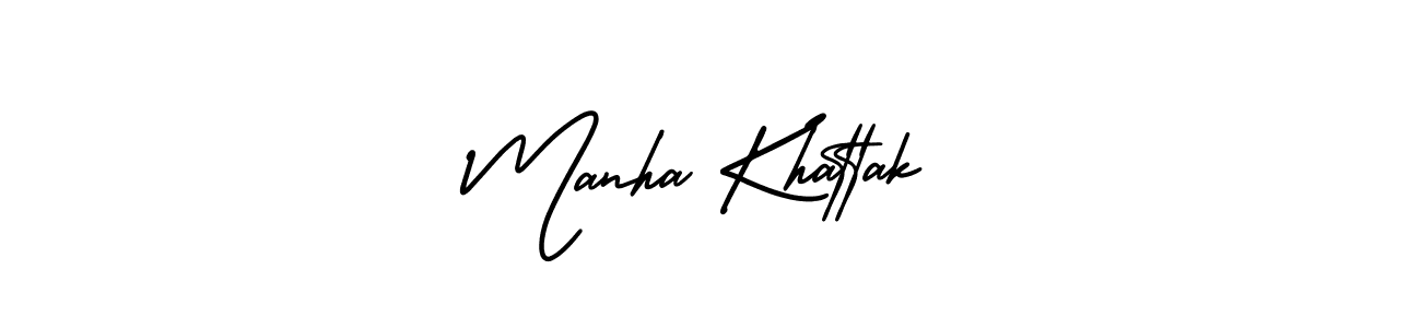 Manha Khattak stylish signature style. Best Handwritten Sign (AmerikaSignatureDemo-Regular) for my name. Handwritten Signature Collection Ideas for my name Manha Khattak. Manha Khattak signature style 3 images and pictures png