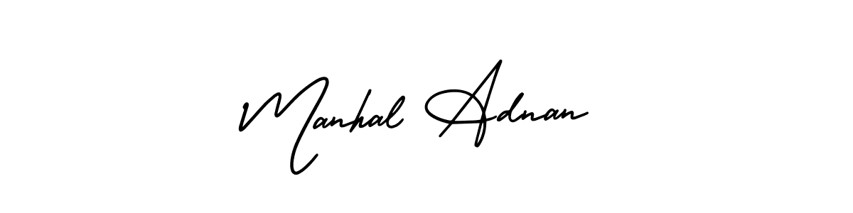 Create a beautiful signature design for name Manhal Adnan. With this signature (AmerikaSignatureDemo-Regular) fonts, you can make a handwritten signature for free. Manhal Adnan signature style 3 images and pictures png