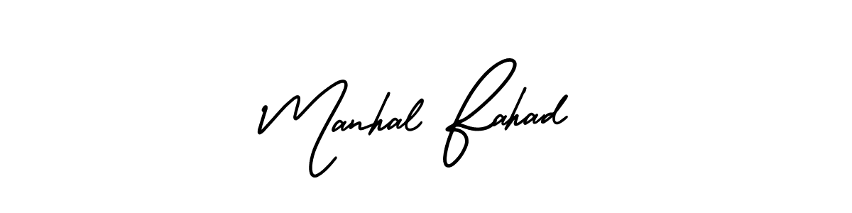 Design your own signature with our free online signature maker. With this signature software, you can create a handwritten (AmerikaSignatureDemo-Regular) signature for name Manhal Fahad. Manhal Fahad signature style 3 images and pictures png