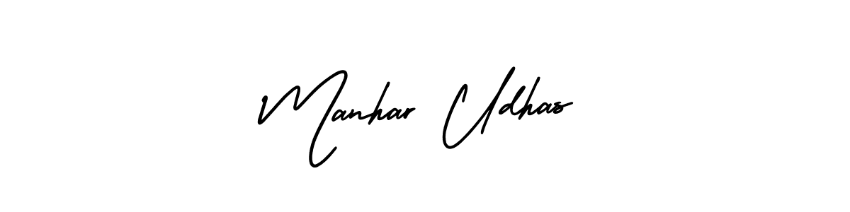 This is the best signature style for the Manhar Udhas name. Also you like these signature font (AmerikaSignatureDemo-Regular). Mix name signature. Manhar Udhas signature style 3 images and pictures png