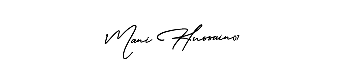 Design your own signature with our free online signature maker. With this signature software, you can create a handwritten (AmerikaSignatureDemo-Regular) signature for name Mani Hussain07. Mani Hussain07 signature style 3 images and pictures png