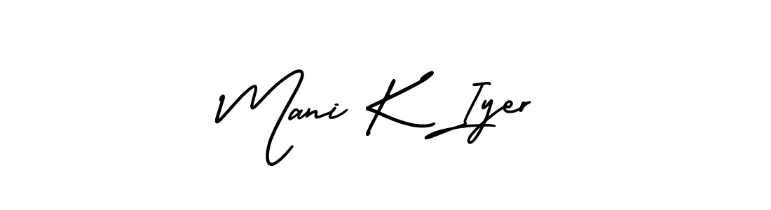 Make a beautiful signature design for name Mani K Iyer. With this signature (AmerikaSignatureDemo-Regular) style, you can create a handwritten signature for free. Mani K Iyer signature style 3 images and pictures png