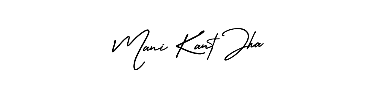 The best way (AmerikaSignatureDemo-Regular) to make a short signature is to pick only two or three words in your name. The name Mani Kant Jha include a total of six letters. For converting this name. Mani Kant Jha signature style 3 images and pictures png