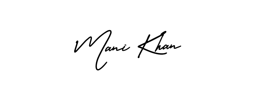 How to make Mani Khan name signature. Use AmerikaSignatureDemo-Regular style for creating short signs online. This is the latest handwritten sign. Mani Khan signature style 3 images and pictures png