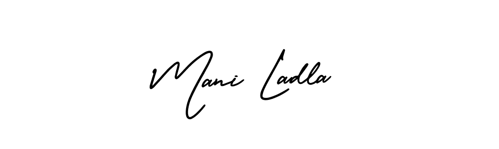 Mani Ladla stylish signature style. Best Handwritten Sign (AmerikaSignatureDemo-Regular) for my name. Handwritten Signature Collection Ideas for my name Mani Ladla. Mani Ladla signature style 3 images and pictures png