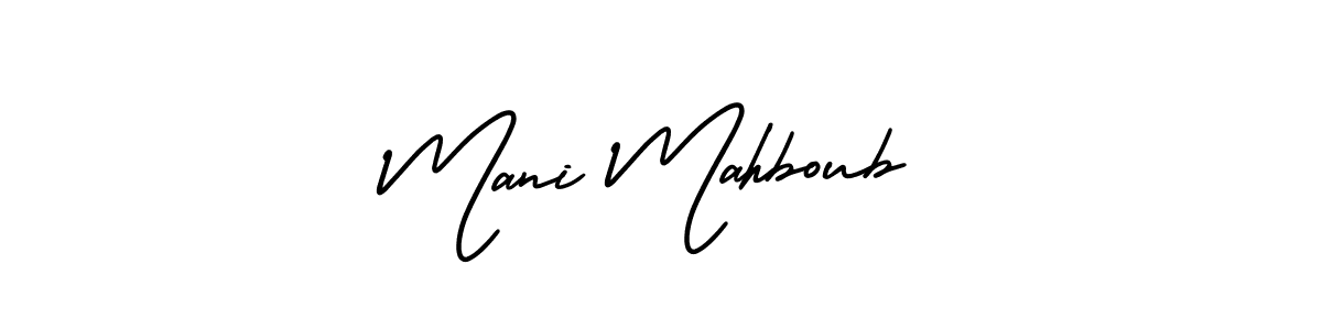 It looks lik you need a new signature style for name Mani Mahboub. Design unique handwritten (AmerikaSignatureDemo-Regular) signature with our free signature maker in just a few clicks. Mani Mahboub signature style 3 images and pictures png
